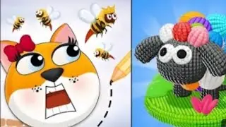 Help the dog brain puzzle game vs partical pop 3d gameplay. 