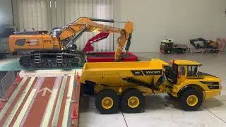 RC 1/14  970 excavator & VOLVO A40G Dump Truck to work