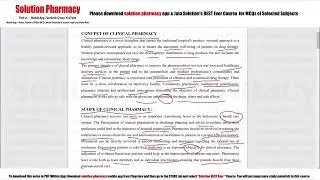 Pharmacy Practice (22) Clinical Pharmacy (Part 01) = Basic Introduction and Consideration
