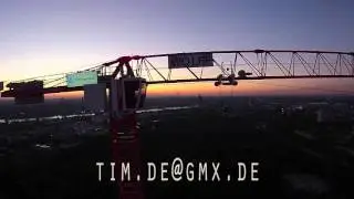 Kran am TÜV-Hochhaus Köln // Drohne Q500 September 2015 // On top!