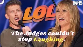 The judges couldn't  stop laughing. [CAM BERTRAND stand-up comedy].  America's Got Talent.
