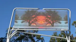 Global Warming Art Video Fires Floods Nature Sunset Blvd Los Angeles California USA October 3, 2025