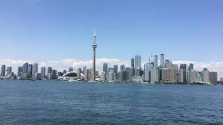 Toronto Downtown from Centre Island Boat Tour, Toronto Skyline, CN Tower, Ontario Lake