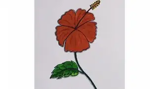 How to draw Hibiscus flower 🌺#Hibiscus flower #drawing #art #easydrawing #S. B. Art 