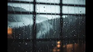 Relaxing Rain on Window Pane | Constant Pouring Rain Loop | 8 Hour Deep Sleep Ambience