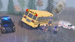 School Bus FALLS OFF MOUNTAIN! - ER:LC