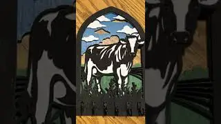 3d lasers layered wood art cow key holder.  Made by TwinDragonsLazer #lasercutting #xtool