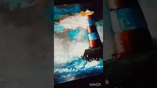 Lighthouse ⚡🌊!! #shorts #viral #lighthouse #sea #songs #song #drawing #art #artist #painting #artist
