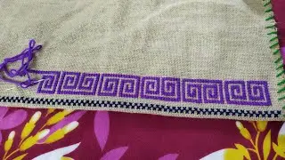 Seat stitching border design. Even beginners can stitch it very easily. cross stitch border design.