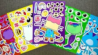 [🍒paper diy🍒] GABBY'S Dollhouse! Make a Face Stickers Activity with Gabby & Friends 😺✨ ASMR