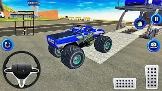 Transporting Monster Truck in Cargo Plane - Police Car Transporter Simulator #2 - Android Gameplay