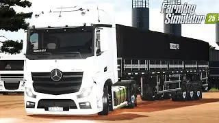 NOVO MERCEDES ACTROS 2048 NO PUXE DO SORGO | Faz Caiçara | Farming Simulator 25 -ep.39
