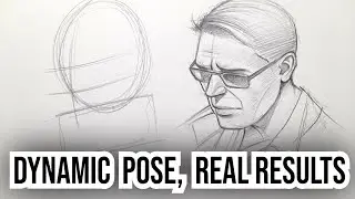 Face Sketching : Master Dynamic Facial Pose Drawing Tutorial | Male Face Drawing With Basics