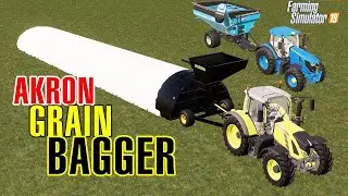 Farming Simulator 19| Akron Grain Bagger! How to use portable silo?