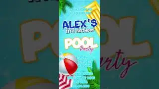Pool Party - Birthday Video Invitation - Animated Invitation