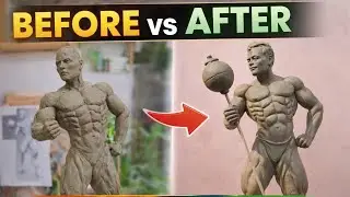 Powerful Clay sculpture Making, Clay sculpture art, Muscle Art💪, @NASculpt #teanding #skulpture #art