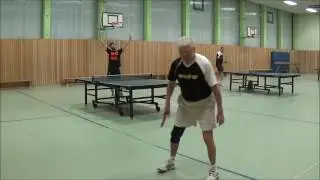 World Champion in Doubles 2016 (Siegfried Lemke, 77 years old) in training match (Tischtennis 2016)