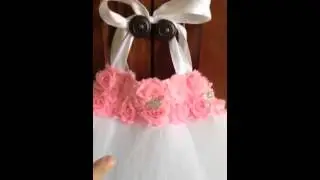 Pink and White Flower Girl Dress - Tutu Dress