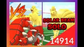 POKEMON GO 100% IV GROUDON VS NINETALES RAID | SOLO SOLAR BEAM NINETALES NO RAIN