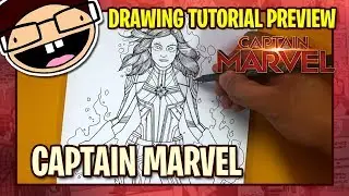 [PREVIEW] How to Draw CAPTAIN MARVEL (2019 Movie) | Tutorial Time Lapse