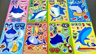 [🐰Paper diy🐰] BABY SHARK STICKER BOOK MAKEOVER 🦈✨ FUN ACTIVITIES WITH PINKFONG & FAMILY