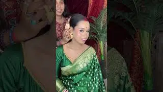 Modern Reception Look|| Green Saree Reception Look|| সবুজ শাড়িতে অপুর্ব সাজের সম্পূর্ণ টিউটোরিয়াল 