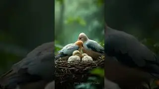 Dove Mother Keeps Chicks Safe in the Rain #mother #birds #peacock #rain #trending #viralvideo