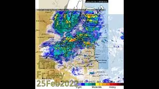 SE QLD rain radar timelapse - Feb 2022
