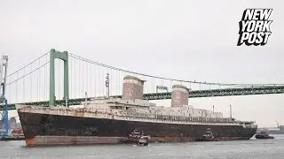 Historic ocean liner departs Philadelphia on voyage to become the world&rsquo;s largest artificial reef