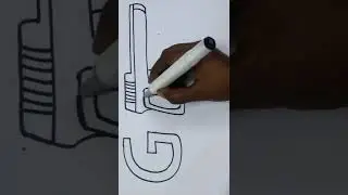 G for Gun simple drawing for kids