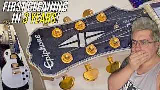 My old Epiphone Les Paul Custom Pro came back to get a cleaning it DESPERATELY needs!