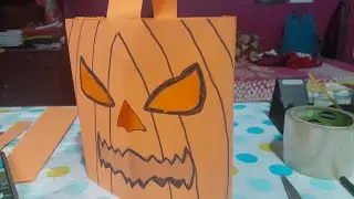 Making a jack o lantern with paper (Halloween  edition)
