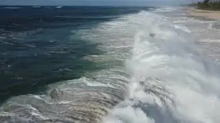 Drone footage Ke Iki beach North Shore Oahu November 2 2021, huge waves