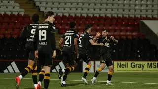 Matthew Clarke's on-the-whistle reaction after Livingston's win over Airdrieonians