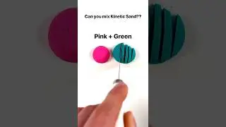 Do Kinetic Sand Colors mix?? (Pink + Green) #colormixing #oddlysatisfying #kineticsand #satisfying