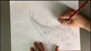 DAY 8 Of Drawing A Dinosaur Everyday For An Entire Year! (Sauropelta)