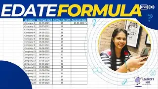 Edate function in excel | LEARNER'S HUB |