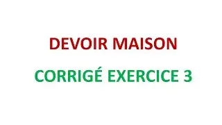 DEVOIR MAISON ► EXERCICE 3: Repère dans le plan et équation d'une droite ► 3eme année du collège