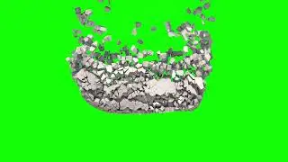 Ceiling fall green screen with sound