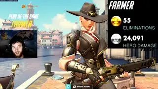 Dafran Sick Ashe - 55 elims! POTG! [ Overwatch Season 32 Top 500 ]