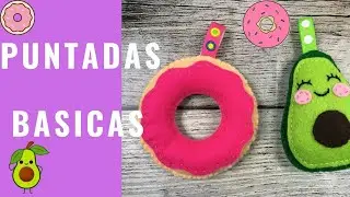 🌷Puntadas básicas en fieltro 💜 Como hacer puntadas a mano - Puntadas básicas a mano 💜