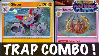 GLISCOR : Don't Let Them Retreat ! Prevent Their Attacks ! PTCGL Gameplay (PHANTASMAL FLAMES)