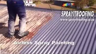 Airless-spray painting of metal roof