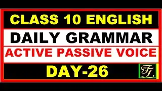 Active Passive Voice-3 | English Grammar | Class 10 BSE Odisha English Grammar | Day-26