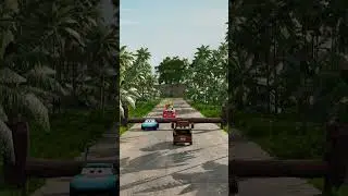 Pixar Cars vs Log Trap &ndash; BeamNG.drive 🚗🪵💥 #shorts