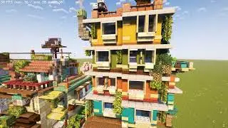 Solarpunk Apartments Timelapse | Minecraft