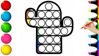 Colourful cute Pop it drawing| POP it drawing| POP it drawing for kids and toddlers||