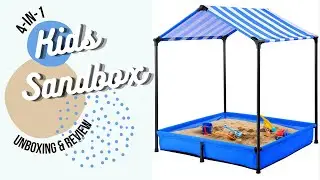CHILDREN OUTDOOR SANDBOX WITH COVER | Unboxing & Review