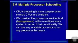 Sec 5.5. Multiple processors scheduling