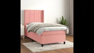 Boxspring met matras fluweel roze 80x200 cm